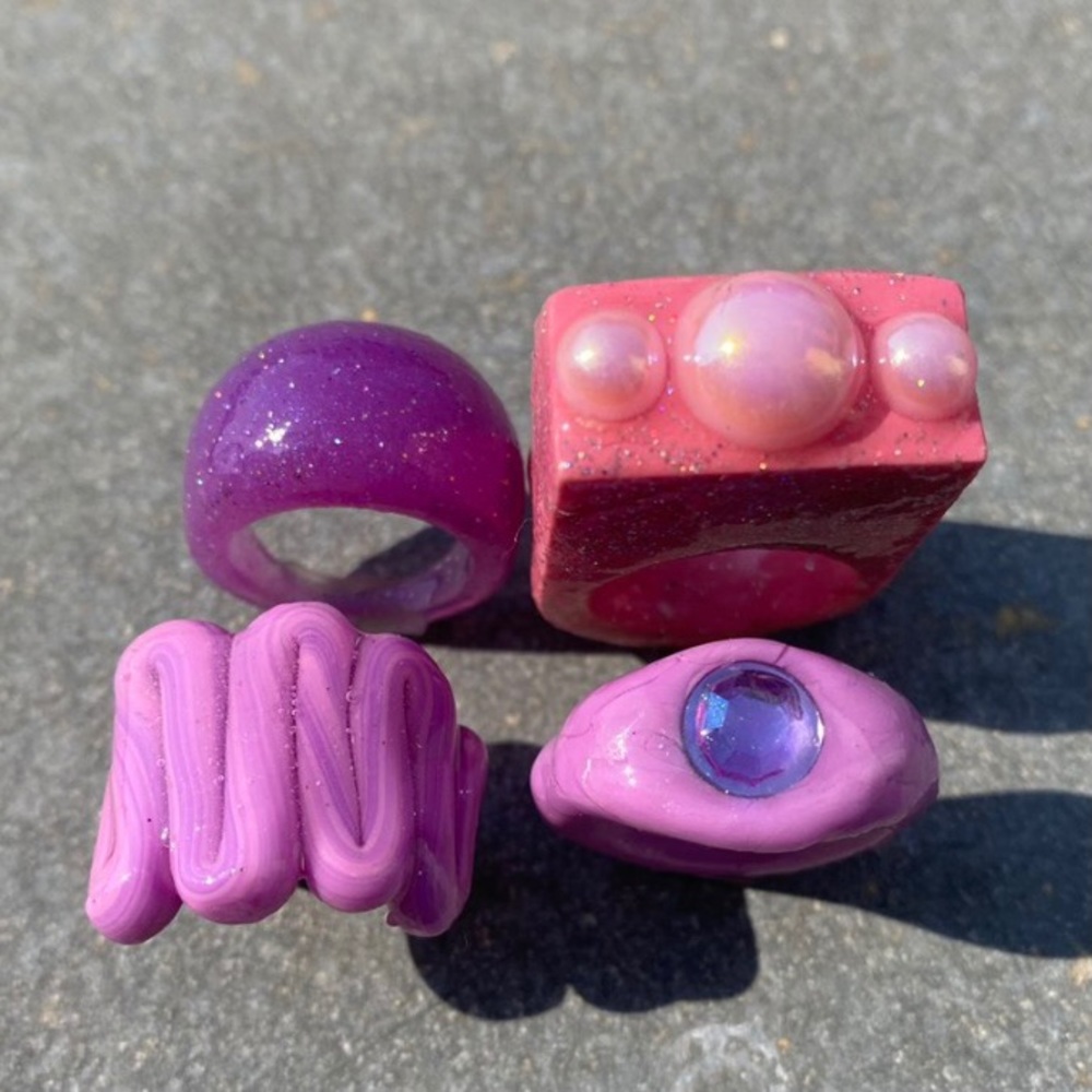 Chunky Cocktail Rings Set of 4